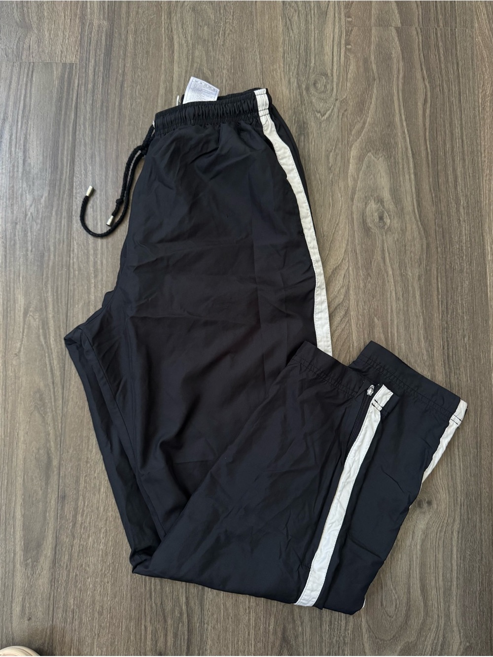 Nike Black Track Pants with White Side Panels